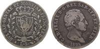 Sardinien 5 Lire Ag Carlo Felice, Turin, (L), kleine Randstöße, Sardinien -
