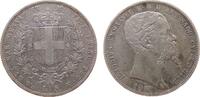 Sardinien 5 Lire Ag Vittorio Emanuele II, Genua, (P), kleiner Fleck, Sardinien -