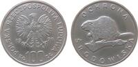 Polen 100 Zlotych Ag Biber, etwas trübe, Parch. 283 -