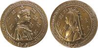 Paris Medaille Bronze Louis XII. (1498-1515) - gestiftet von der Stadt Lyon, Brustbild des Königs mit Kappe nach rechts / Brustbild der Königin -