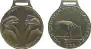 Drittes Reich tragbare Medaille Bronze Volksabstimmung im Saargebiet, Hand wirft einen Wahlschein in Wahlurne / Vier Vertreter des Völkerbundes als Aufsicht aus -