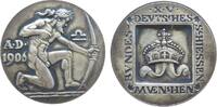 Medaille 1906 Schützen Silber München - auf das XV. Deutsche Bundesschiessen,  knieender nackter Bogenschütze nach rechts / Kaiserkrone, v. G. Rö...