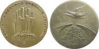 Neujahr Bronze Neujahr - B.H. Mayer (Pforzheim), Menschenmenge vor Wolkenkratzer / zwei Vögel über zerbrochener Brücke, v. W. Franke, ca Medaille 197