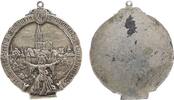 Reformation / Religion tragbare Medaille Bronze versilbert Straßburg - auf die 52. Generalversammlung der Katholiken Deutschlands, Hl. Maria mit dem Christuskind vor Sta -
