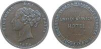 Neuseeland 1 Penny Token Ku Aukland, Victoria, United Service Hotel, Atkins: 294, kleiner Randstoß -