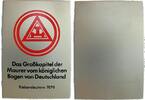 Freimaurer Bronze Kaiserslautern - Das Großkapitel der Maurer vom königlichen Bogen in Deutschland, einseitig, ca. 25 x 82,5 MM, Siebdruck Plakette 1