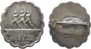 Abzeichen 1926 Sport Bronze versilbert Bamberg - auf das 16. Bayerische Landesturnfest, drei Athleten über Schrift, einseitig, v. Poellath, ca. 4...