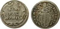 Vatikan 1/2 Grosso 1740 Ag Benedict XIV, Berman 2767, Anno I aEF