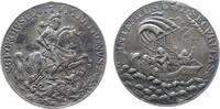 St.Georgs Taler Medaille Silber St. Georgstaler, Kremnitz, der heilige Georg reitet nach rechts und tötet den Drachen mit der Lanze / Christus mit Aposte -