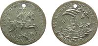 St.Georgs Taler Medaille Bronze versilbert St. Georgstaler, Kremnitz, der heilige Georg reitet nach rechts und tötet den Drachen mit der Lanze / Christus -