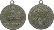 St.Georgs Taler tragbare Medaille Bronze St. Georgstaler, Kremnitz, der heilige Georg reitet nach rechts und tötet den Drachen mit der Lanze / Christus mit Aposte -