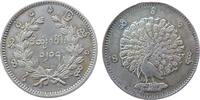 Burma 1 Kyat 1852 Ag Pagan (1846-1853), Pfau, ca. 11,54 Gramm, Henkelspu... 125.71 £  +  30.34 £ shipping