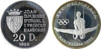 Andorra 20 Deniers Ag Turner an Ringen, Patina -