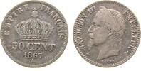Frankreich 50 Centimes 1867 Ag Napoleon III, A (Paris) fast ss 16.66 &pound;  +  shipping