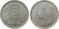 Niederlande 25 Cent 1919 Ag Wilhelmina I, Schulman 869 fast vz 19.23 &pound;  +  shipping