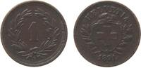 Schweiz 1 Rappen 1891 Br HMZ 1215 ss 25.21 &pound;  +  shipping