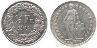 Schweiz 1/2 Franken 1907 Ag HMZ 1206, feiner Kratzer ss 16.66 &pound;  +  shipping