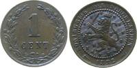 Niederlande 1 Cent 1882 Br Wilhelm III, minimal Gr&uuml;nspan vz 11.54 &pound;  +  shipping