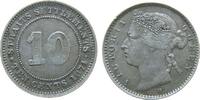 Straits Settlements 10 Cents 1874 Ag Victoria (1837-1901) ss 25.64 &pound;  +  shipping