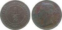Straits Settlements 1/2 Cent 1883 Br Victoria (1837-1901), selten fast ss 76.91 &pound;  +  shipping