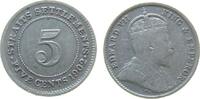Straits Settlements 5 Cents 1902 Ag Edward VII fast ss 19.23 &pound;  +  shipping