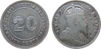 Straits Settlements 20 Cents 1903 Ag Edward VII, Kratzer fast ss 21.36 &pound;  +  shipping