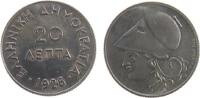 Griechenland 20 Lepta KN Kopf der Athene, etwas Patina -