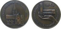 Städte Medaille Bronze Böckingen (Heilbronn) - auf den Neubau der evangelischen Kirche, Kirche über Hand / eine alte Kirchenansicht, ca. 40 MM -