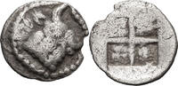Ancient Greek AR 1/2 Obol Chalcidian District, Acanthus. AR 1/2 Obol -