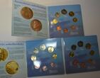 Finnland Original Euro Kursmünzensätze 1999, 2000, 2001 GN886 - Finland Suomen Offizieller KMS Triple Mint Set Unzirkuiert in Original Folder