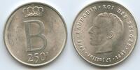 Belgien Königreich 250 Francs Silber GS093 - Des Belges - 25th Anniversary of Accession of Baudouin I. Belgium -
