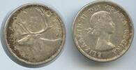 Kanada 25 Cents Silber H0778 - Karibu Renntier Elisabeth II. 1952-2022 Canada -