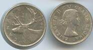 Kanada 25 Cents Silber H0783 - Karibu Renntier Elisabeth II. 1952-2022 Canada -