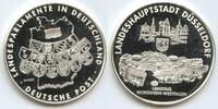Silbermedaille nd. Landesparlamente in Deutschland M#2090 - Landeshauptstadt Düsseldorf - Landtag von Nordrhein-Westfalen Polierte Platte, leicht...