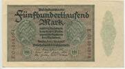 Deutsches Reich Weimar 500000 Mark Banknote GB643 - Reichsbanknote Berlin Germany Paper Money -