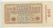 Deutsches Reich Weimar 100 Milliarden Mark Banknote GB695 - Reichsbanknote Berlin Germany Paper Money -