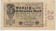 Deutsches Reich Weimar 20 Milliarde Mark Banknote GB653 - Handgezeichnet auf Reichsadlerpapier RARITÄT -