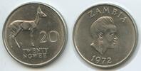 Sambia 20 Ngwee G12853 - Bohor Reedbuck - Kenneth Kaunda President Zambia -