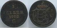 RDR Vorderösterreich Österreich 1 Heller M#6783 - Burgau Maria Theresia 1740-1780 SEHR RAR -