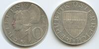 Österreich 2.Republik 10 Schilling Silber M#5975 - RARES JAHR Wachauerin mit Goldhaube Austria Scarce Year -