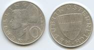 Österreich 2.Republik 10 Schilling Silber M#5954 - RARES JAHR Wachauerin mit Goldhaube Austria Scarce Year -