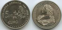 Deutschland Bundesrepublik Ansbach Medaille 5 E U R O Probe G10959 - 1250 Jahre Ansbach Markgräfin Christiane Charlotte -