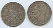 Belgien Königreich M#8108 - Des Belges Leopold II.1865-1909 Belgium 5 Francs Silber 1870 Sehr Schön - Vorzüglich, Patina