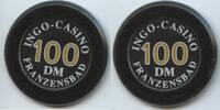 100 DM Spielbankjeton Casino Mark Casinomarke nd. Tschechoslowakei M#7431 - Ingo-Casino Franzensbad Tschechien Fast unzirkuiert