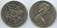 Insel Man - Isle of Man One Crown G0282 - Moskau Russland - Summer Olympics Moscow Russia - Queen Elizabeth II. -