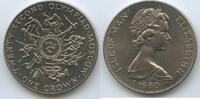 Insel Man - Isle of Man One Crown G0283 - Moskau Russland - Summer Olympics Moscow Russia - Queen Elizabeth II. -
