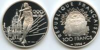 100 Francs Silber 1994 Frankreich France G0434 - Olympic-Games 1896-1996, 100 Jahre Olympische Spiele der Neuzeit Polierte Platte