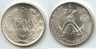 Türkei 1500 Lira Silber M#6487 - Ziegen Goats FAO World Food Day Turkey -