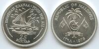 25 Rufiyaa Silber AH1398-1978 Malediven GS520 - FAO Sailing ship Maldive Island Unzirkuliert