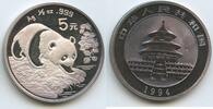 5 Yuan Silber Panda - 1/2 Unze ½ Oz 1994 China GB1382 - Pandabär Unzirkuiert, Patina